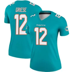 Women's Bob Griese Miami Dolphins No.12 Legend Jersey - Aqua