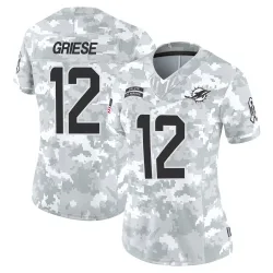 Women's Bob Griese Miami Dolphins No.12 Limited 2024 Salute to Service Jersey - Arctic Camo