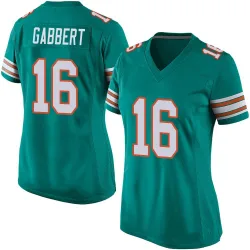 Women's Brett Gabbert Miami Dolphins No.16 Game Alternate Jersey - Aqua