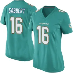 Women's Brett Gabbert Miami Dolphins No.16 Game Team Color Jersey - Aqua