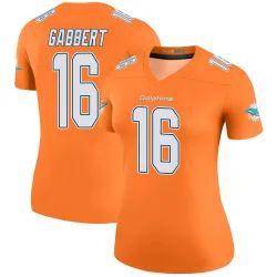 Women's Brett Gabbert Miami Dolphins No.16 Legend Color Rush Jersey - Orange