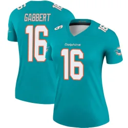 Women's Brett Gabbert Miami Dolphins No.16 Legend Jersey - Aqua