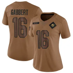Women's Brett Gabbert Miami Dolphins No.16 Limited 2023 Salute To Service Jersey - Brown