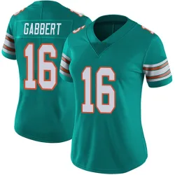 Women's Brett Gabbert Miami Dolphins No.16 Limited Alternate Vapor Untouchable Jersey - Aqua