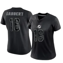 Women's Brett Gabbert Miami Dolphins No.16 Limited Reflective Jersey - Black