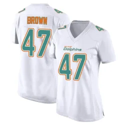 Women's Cam Brown Miami Dolphins No.47 Game Fashion Jersey - White
