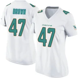 Women's Cam Brown Miami Dolphins No.47 Game Jersey - White