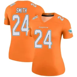 Women's Cam Smith Miami Dolphins No.24 Legend Color Rush Jersey - Orange