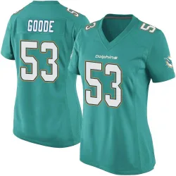 Women's Cameron Goode Miami Dolphins No.53 Game Team Color Jersey - Aqua