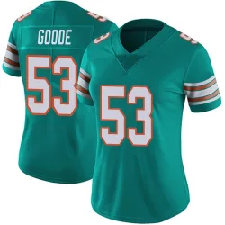 Women's Cameron Goode Miami Dolphins No.53 Limited Alternate Vapor Untouchable Jersey - Aqua