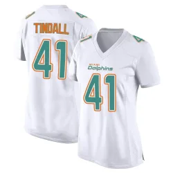 Women's Channing Tindall Miami Dolphins No.41 Game Fashion Jersey - White