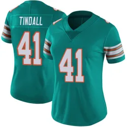 Women's Channing Tindall Miami Dolphins No.41 Limited Alternate Vapor Untouchable Jersey - Aqua