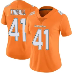 Women's Channing Tindall Miami Dolphins No.41 Limited Color Rush Jersey - Orange