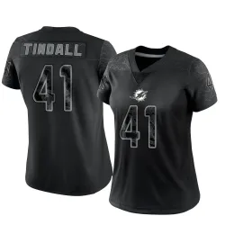 Women's Channing Tindall Miami Dolphins No.41 Limited Reflective Jersey - Black