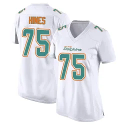 Women's Chasen Hines Miami Dolphins No.75 Game Fashion Jersey - White