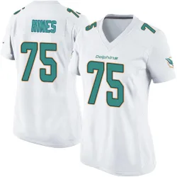 Women's Chasen Hines Miami Dolphins No.75 Game Jersey - White