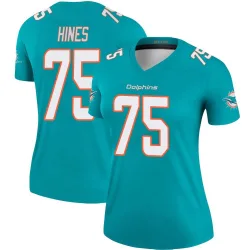 Women's Chasen Hines Miami Dolphins No.75 Legend Jersey - Aqua