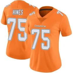 Women's Chasen Hines Miami Dolphins No.75 Limited Color Rush Jersey - Orange