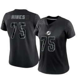 Women's Chasen Hines Miami Dolphins No.75 Limited Reflective Jersey - Black