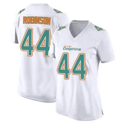 Women's Chop Robinson Miami Dolphins No.44 Game Fashion Jersey - White