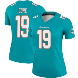 Women's Cody Core Miami Dolphins No.19 Legend Jersey - Aqua