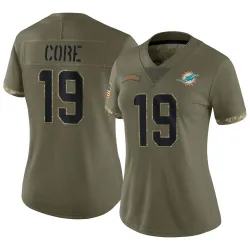 Women's Cody Core Miami Dolphins No.19 Limited 2022 Salute To Service Jersey - Olive