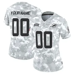 Women's Custom Miami Dolphins No.00 Limited 2024 Salute to Service Jersey - Arctic Camo