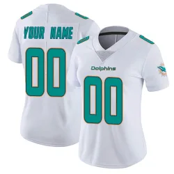 Women's Custom Miami Dolphins No.00 limited Vapor Untouchable Jersey - White