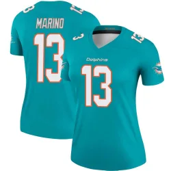 Women's Dan Marino Miami Dolphins No.13 Legend Jersey - Aqua
