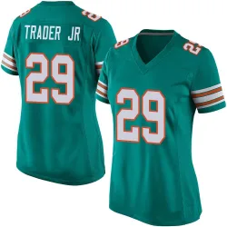 Women's Dante Trader Jr. Miami Dolphins No.29 Game Alternate Jersey - Aqua