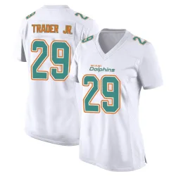Women's Dante Trader Jr. Miami Dolphins No.29 Game Fashion Jersey - White