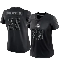 Women's Dante Trader Jr. Miami Dolphins No.29 Limited Reflective Jersey - Black