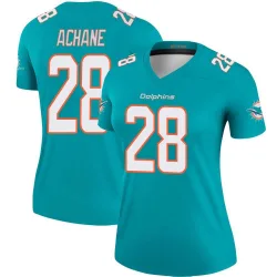 Women's De'Von Achane Miami Dolphins No.28 Legend Jersey - Aqua