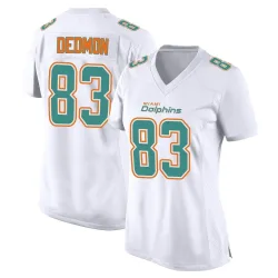 Women's DeVonte Dedmon Miami Dolphins No.83 Game Fashion Jersey - White