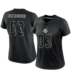 Women's DeVonte Dedmon Miami Dolphins No.83 Limited Reflective Jersey - Black
