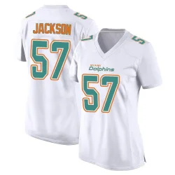 Women's Dequan Jackson Miami Dolphins No.57 Game Fashion Jersey - White