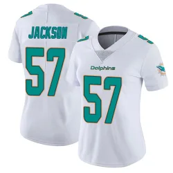 Women's Dequan Jackson Miami Dolphins No.57 limited Vapor Untouchable Jersey - White