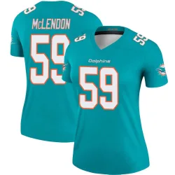 Women's Derrick McLendon Miami Dolphins No.59 Legend Jersey - Aqua
