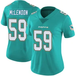 Women's Derrick McLendon Miami Dolphins No.59 Limited Team Color Vapor Untouchable Jersey - Aqua