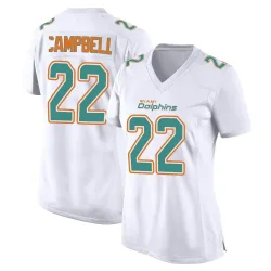 Women's Elijah Campbell Miami Dolphins No.22 Game Fashion Jersey - White