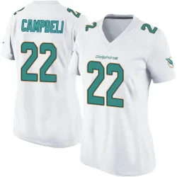 Women's Elijah Campbell Miami Dolphins No.22 Game Jersey - White
