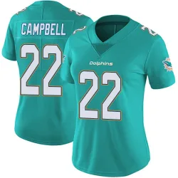 Women's Elijah Campbell Miami Dolphins No.22 Limited Team Color Vapor Untouchable Jersey - Aqua