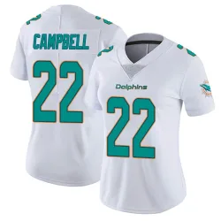 Women's Elijah Campbell Miami Dolphins No.22 limited Vapor Untouchable Jersey - White