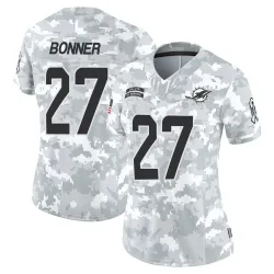 Women's Ethan Bonner Miami Dolphins No.27 Limited 2024 Salute to Service Jersey - Arctic Camo