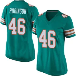 Women's Ethan Robinson Miami Dolphins No.46 Game Alternate Jersey - Aqua