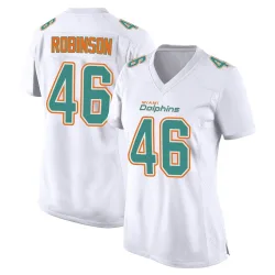 Women's Ethan Robinson Miami Dolphins No.46 Game Fashion Jersey - White