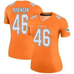 Women's Ethan Robinson Miami Dolphins No.46 Legend Color Rush Jersey - Orange