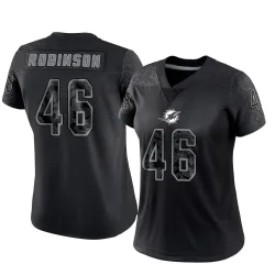 Women's Ethan Robinson Miami Dolphins No.46 Limited Reflective Jersey - Black