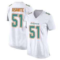 Women's Eugene Asante Miami Dolphins No.51 Game Fashion Jersey - White