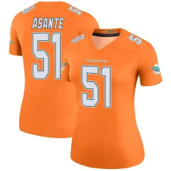 Women's Eugene Asante Miami Dolphins No.51 Legend Color Rush Jersey - Orange